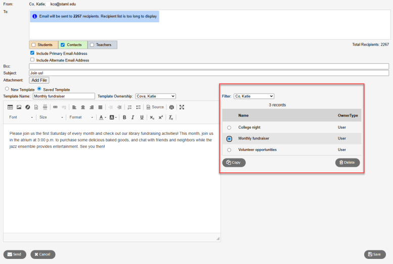 Create an email template